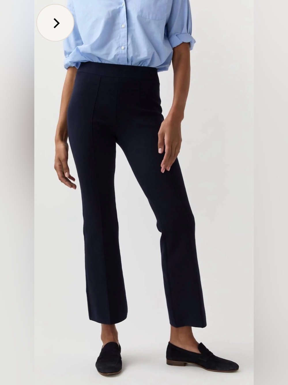 Ann Mashburn Flare crop pants navy
